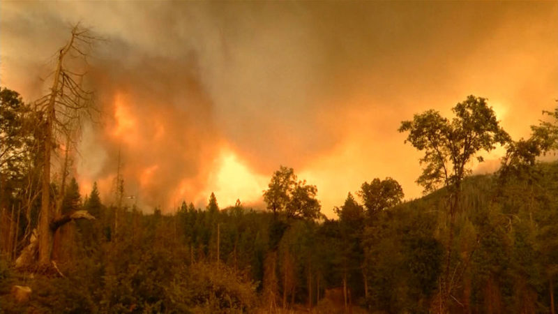 California: altas temperaturas y sequía avivan incendio en Yosemite. Murió un bombero