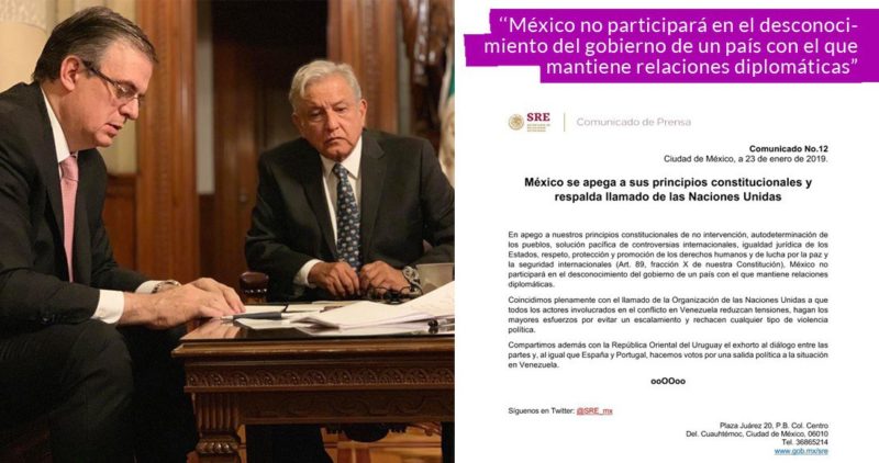 México confirma que no intervendrá en Venezuela. Maduro rompe relaciones con EU pero Washington desoye y respalda a  Guaidó