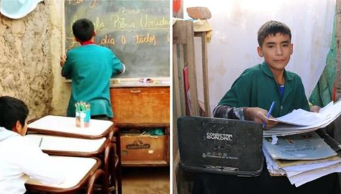 Con 12 años de edad, abrió una escuela en el patio de su casa y da clases a niños necesitados