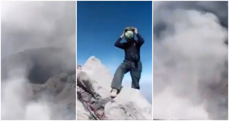 Al menos tres jóvenes escalan el Popocatépetl y captan en VIDEO actividad volcánica en el cráter