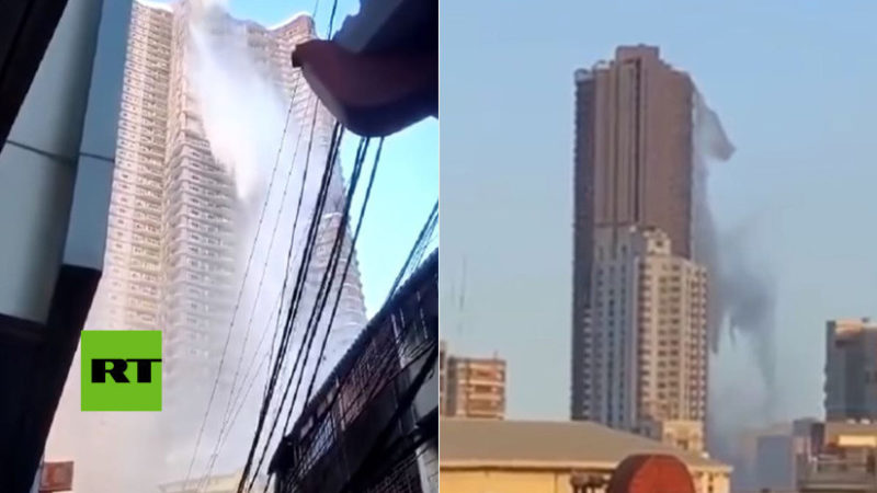 Video de la piscina de un rascacielos de Filipinas que vierte su agua al vacío tras un terremoto de 6.1 grados;  al menos 8 muertos