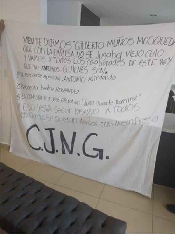 El Cártel Jalisco Nueva Generación afirma que no ultimó al líder sindical Muñoz Mosqueda y culpa del asesinato a “El Marro”, jefe del cartel Santa Rosa