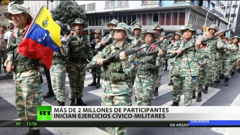 Maniobras militares en Venezuela con dos millones 300 mil combatientes