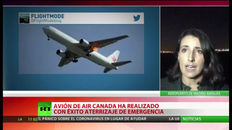 Videos: Aterriza con éxito en Madrid el avión en emergencia de Air Canada con 130 personas a bordo; tenía daños en uno de  los motores y en una de sus ruedas