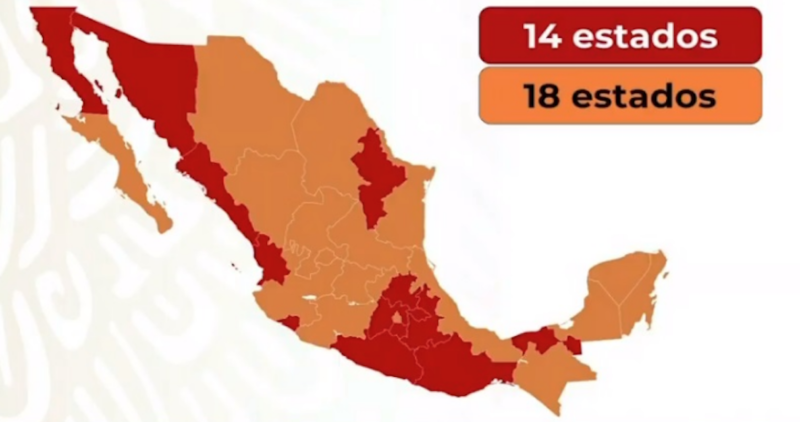 MAPA: 18 estados arrancarán el 29 de junio en Semáforo Naranja, y 14 quedan aún pintados de rojo