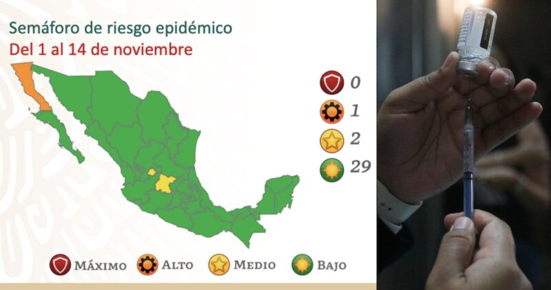 MAPA: México se pinta de VERDE: sólo 2 entidades se quedan en Amarillo, 1 en Naranja