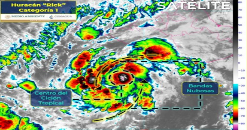 Video| “Rick” se intensifica a huracán categoría 1 al sur de Acapulco; lloverá en 12 estados