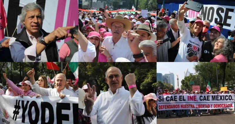 Videos: Desfile de opositores para rechazar a “López”. “¡Triunfó la democracia!”, clamaron  Fox, Claudio X., “Alito”, Marko, Osorio, Quadri, Margarita, Téllez, Aureoles, Creel, Madrazo, Elba Esther, Zambrano, etc