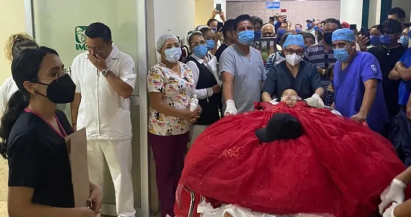 Videos: Quinceañera de Aguascalientes que tuvo muerte cerebral donó sus órganos; la despiden en el IMSS con su vestido
