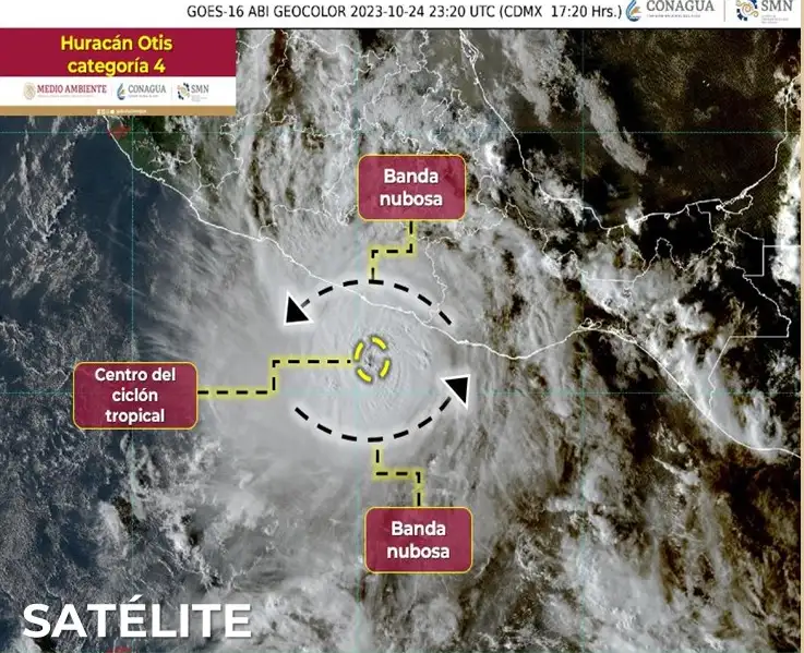 Se intensifica huracán ‘Otis’ a categoría 4. Impactará esta madrugada entre Tecpan de Galeana y Acapulco